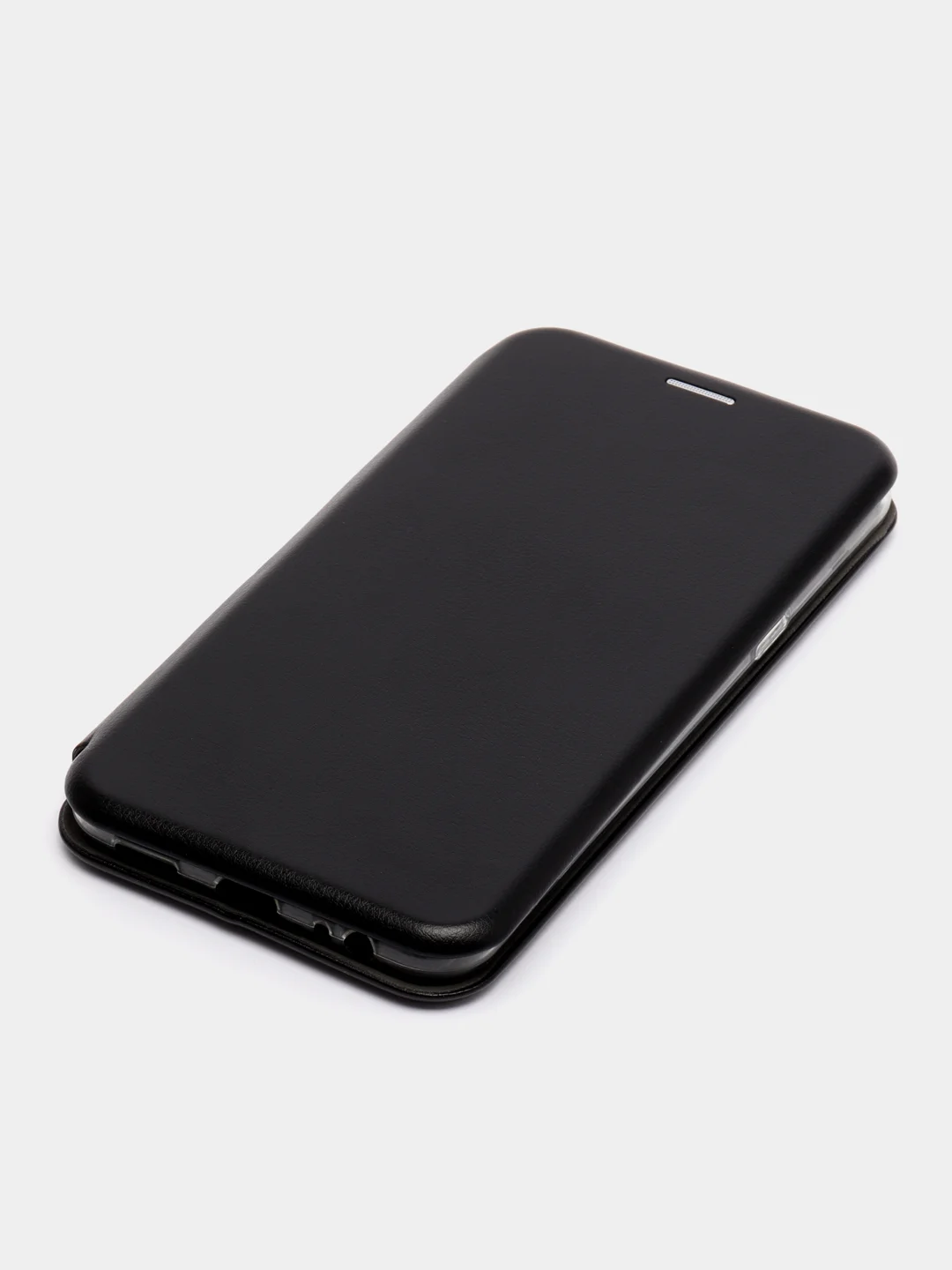 Черный чехол-книжка на Samsung Galaxy A6S, из экокожи, с карманом для карт