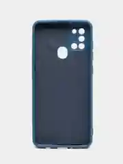 Синий чехол Samsung Galaxy A21s, Самунг Галакси А21с силиконовый Silicone Cover с закрытым низом