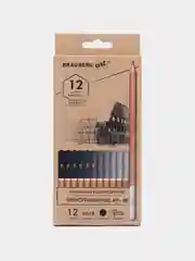 Карандаши Brauberg Art Classic 4H-8B, художественные, чернографитные, набор 12 штук