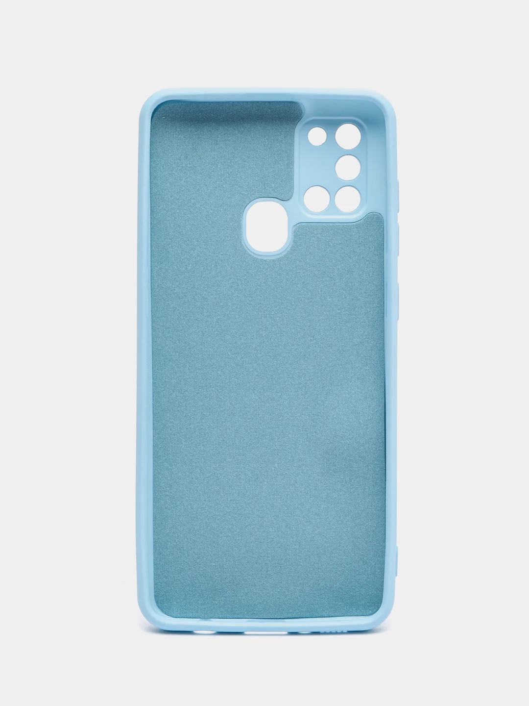 Светло-синий чехол Samsung Galaxy A21s, Самунг Галакси А21с силиконовый Silicone Cover с закрытым низом
