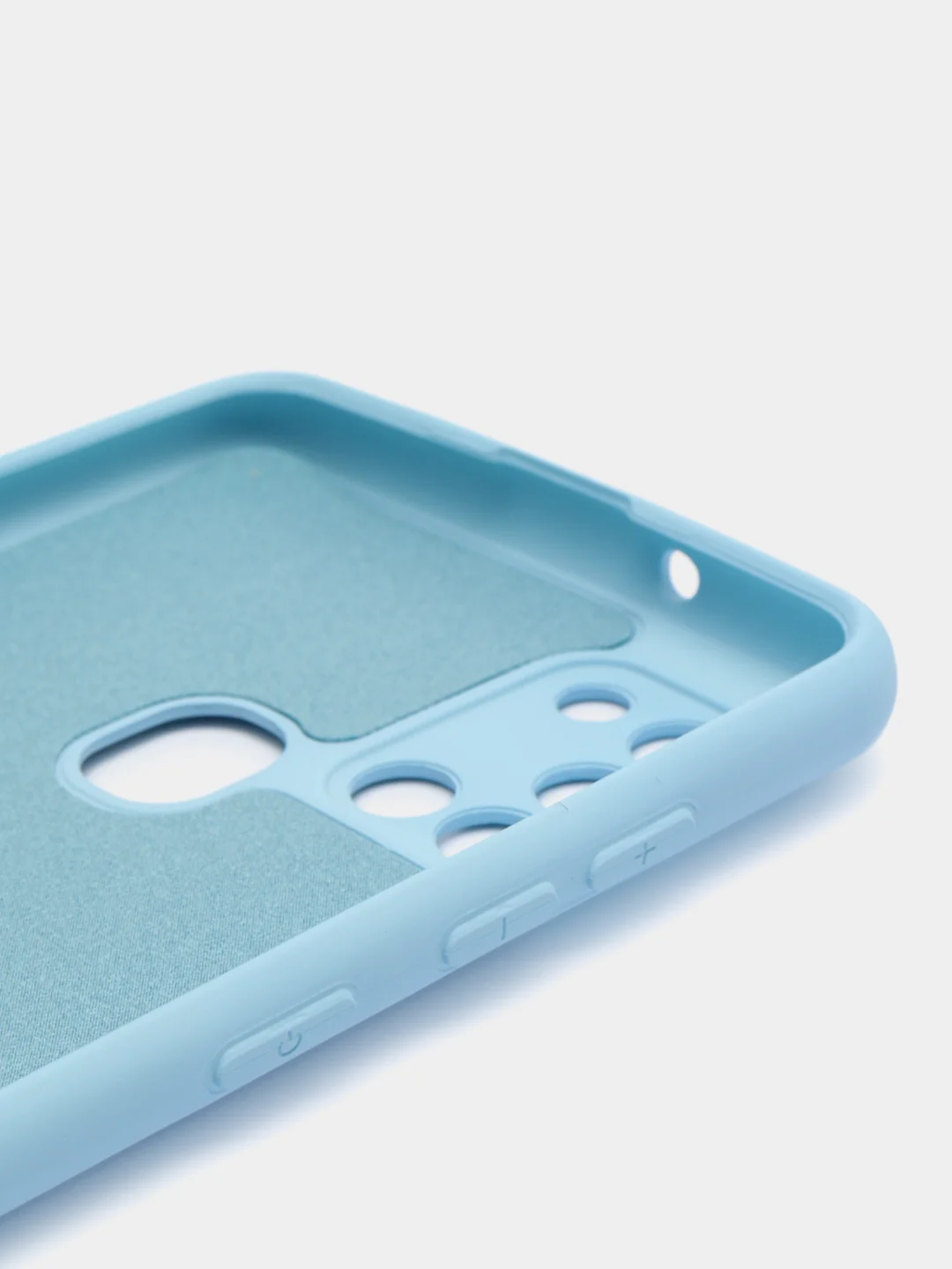 Светло-синий чехол Samsung Galaxy A21s, Самунг Галакси А21с силиконовый Silicone Cover с закрытым низом