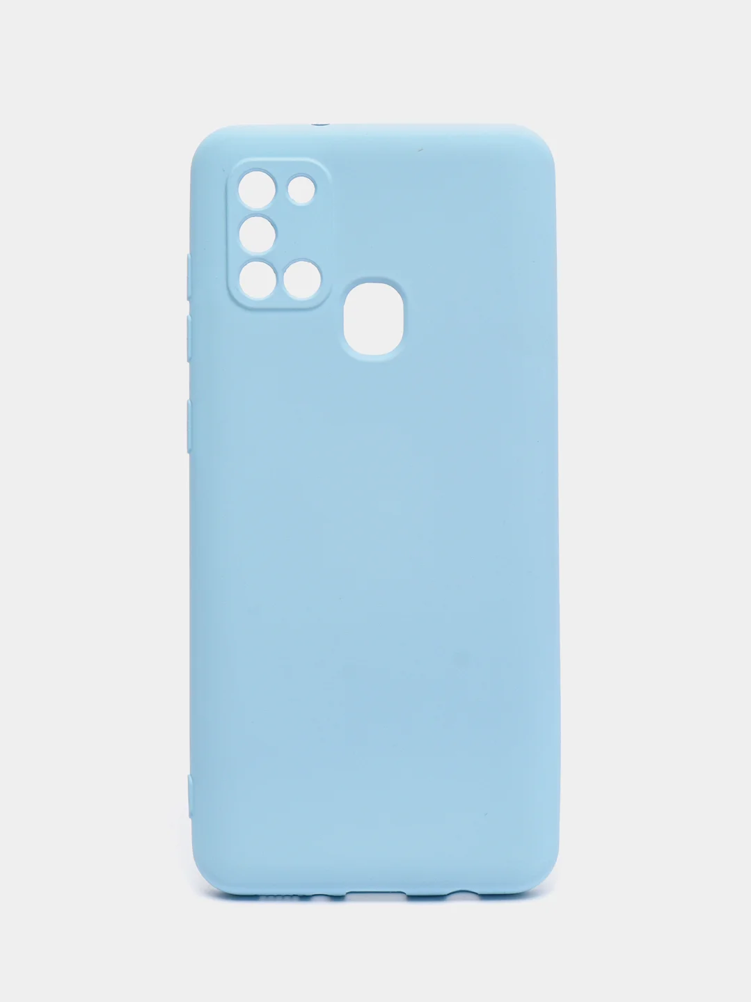 Светло-синий чехол Samsung Galaxy A21s, Самунг Галакси А21с силиконовый Silicone Cover с закрытым низом