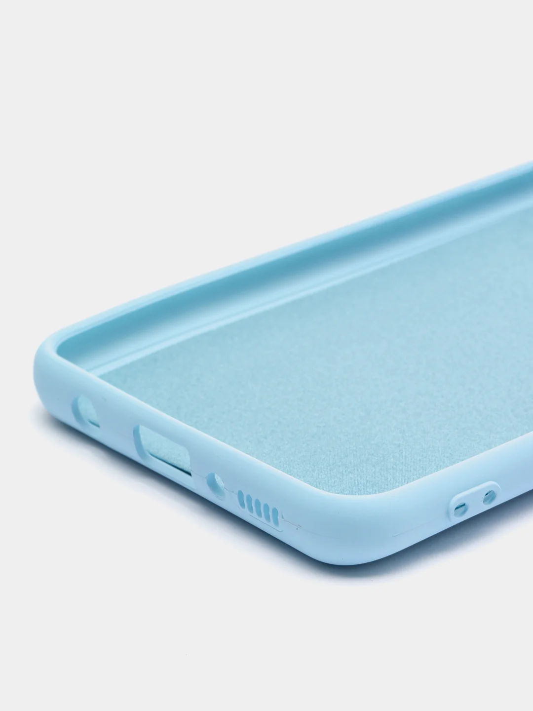 Светло-синий чехол Samsung Galaxy A21s, Самунг Галакси А21с силиконовый Silicone Cover с закрытым низом