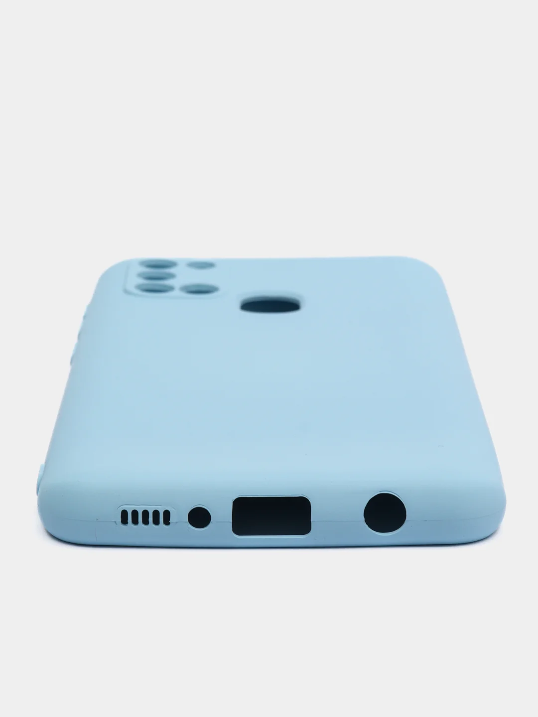 Светло-синий чехол Samsung Galaxy A21s, Самунг Галакси А21с силиконовый Silicone Cover с закрытым низом