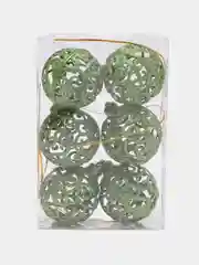 Лайм набор новогодних шаров елочных ажурных, 6 шт в коробке, D-6см