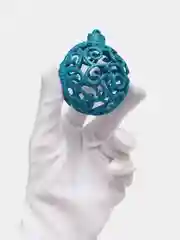 Ледяной набор новогодних шаров елочных ажурных, 6 шт в коробке, D-6см