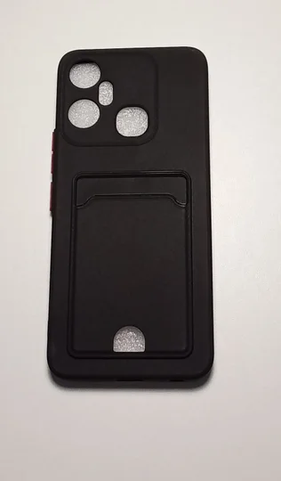 Черный чехол INFINIX SMART 6 PLUS с защитой камеры и карман для пластиковой карты
