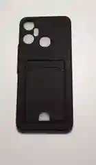 Черный чехол INFINIX SMART 6 PLUS с защитой камеры и карман для пластиковой карты