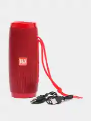 Красный портативная Bluetooth колонка TG 157, с радио и светомузыкой, беспроводная