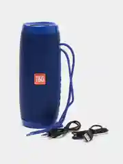 Синий портативная Bluetooth колонка TG 157, с радио и светомузыкой, беспроводная