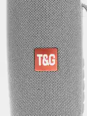 Серый портативная Bluetooth колонка TG 157, с радио и светомузыкой, беспроводная