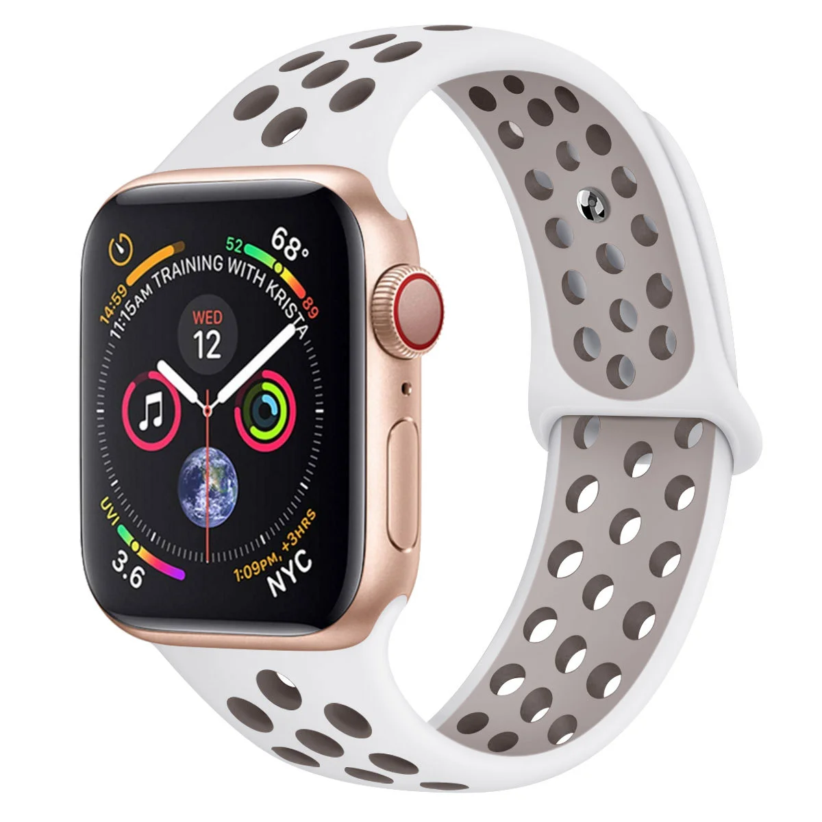 Лавандовый ремешок для Apple Watch 38/40 двухцветный, спортивный