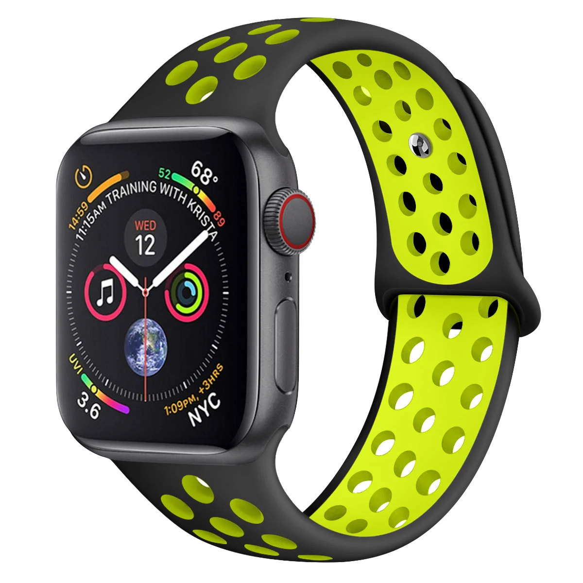 Лавандовый ремешок для Apple Watch 38/40 двухцветный, спортивный