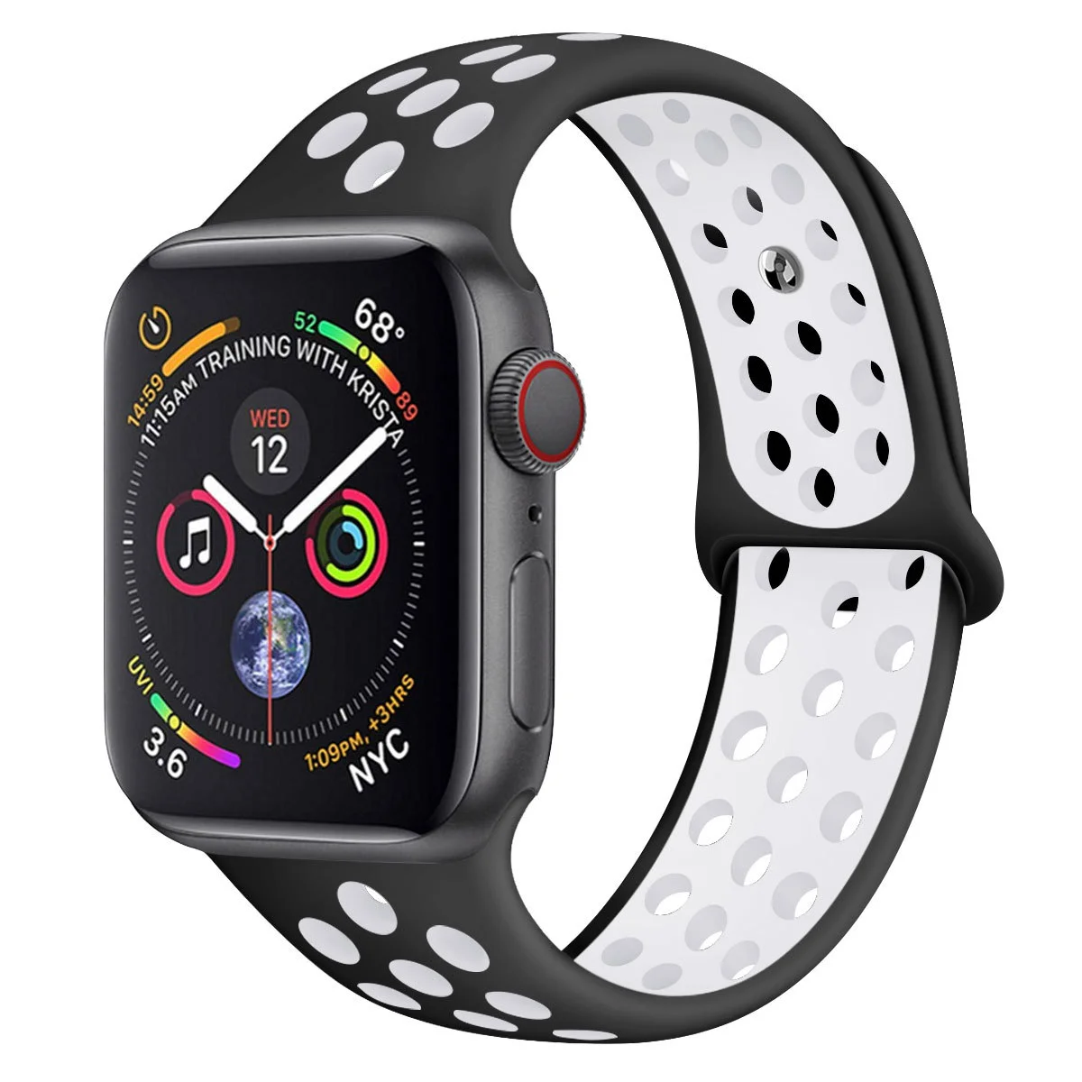 Лавандовый ремешок для Apple Watch 38/40 двухцветный, спортивный