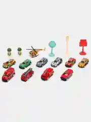 Алый автомобиль-кран, пожарная машина, военная машина, наборы машинок