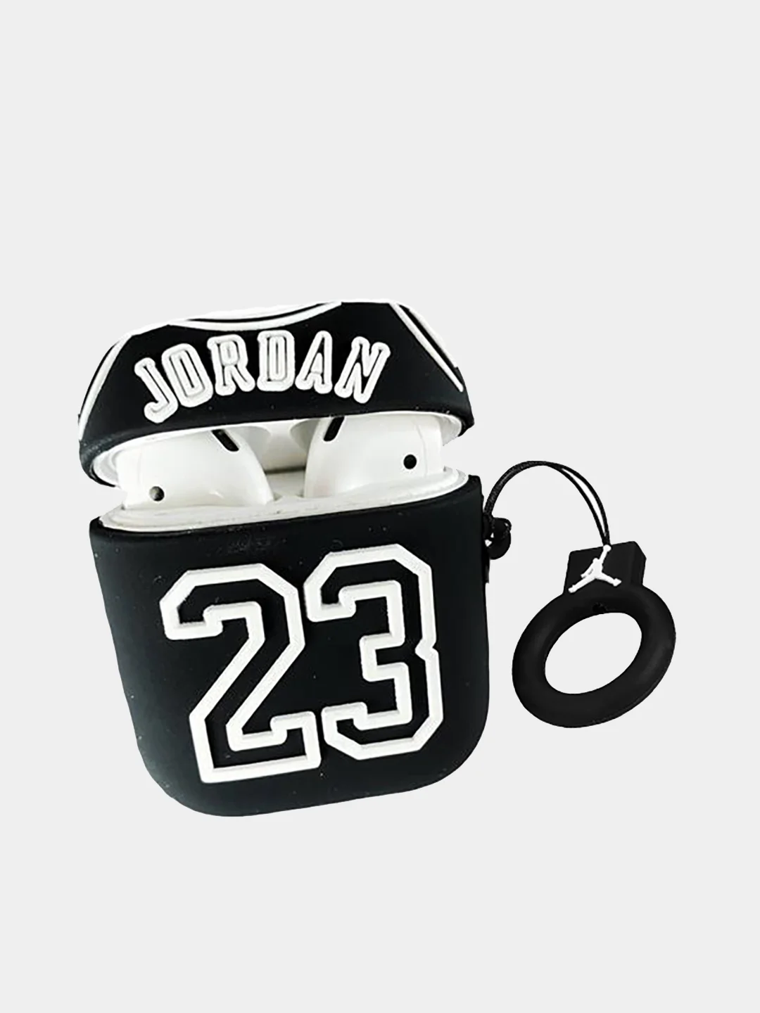 Черный чехол для кейса AirPods 2 Case, объемный, 3D, ударопрочный, силиконовый