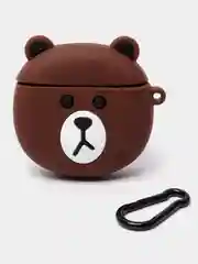 Коричневый чехол для наушников AirPods 1 / 2 , AirPods Pro, AirPods 3, Мультгерои, с карабином