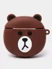 Коричневый чехол для наушников AirPods 1 / 2 , AirPods Pro, AirPods 3, Мультгерои, с карабином