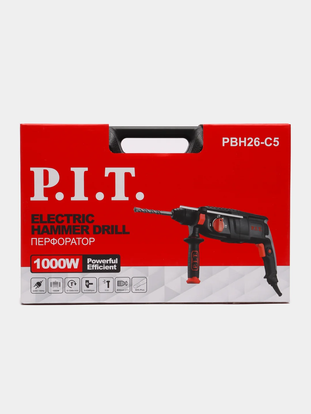 Перфоратор PIT PBH26-C5, SDS+, 1000 Вт, 3,2 Дж, 0-1300 об/мин