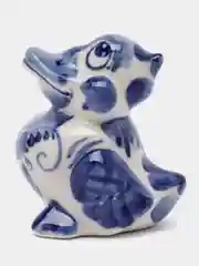 Индиго сувенир гжель Зайчик, Собачка, Уточка, Ежик фарфоровый