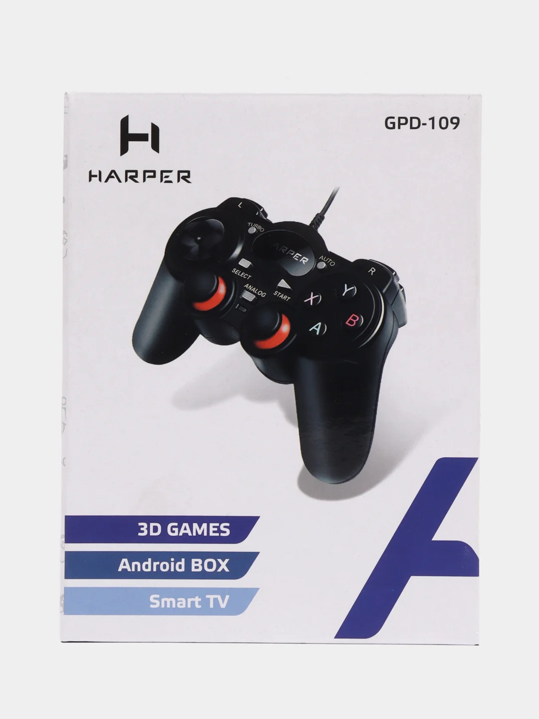 Геймпад для смартбокса Harper GPD-109, проводной, с виброотдачей, черный