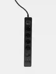 Черный сетевой фильтр Harper UCH-560, 3 метра, 5 розеток, 3 USB, 4000 Вт
