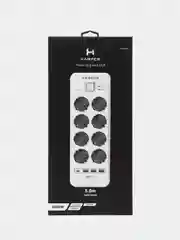 Сетевой фильтр Harper UCH-650 8 розеток,3-USB по 2,4А и 1-USB Type-C Power Delivery (20Вт)