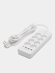 Сетевой фильтр Harper UCH-650 8 розеток,3-USB по 2,4А и 1-USB Type-C Power Delivery (20Вт)