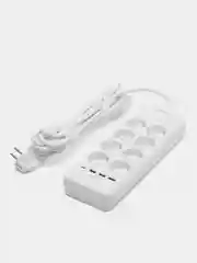 Сетевой фильтр Harper UCH-650 8 розеток,3-USB по 2,4А и 1-USB Type-C Power Delivery (20Вт)