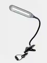 Черный настольная LED лампа светодиодная на прищепке для косметологов, маникюра и ресниц