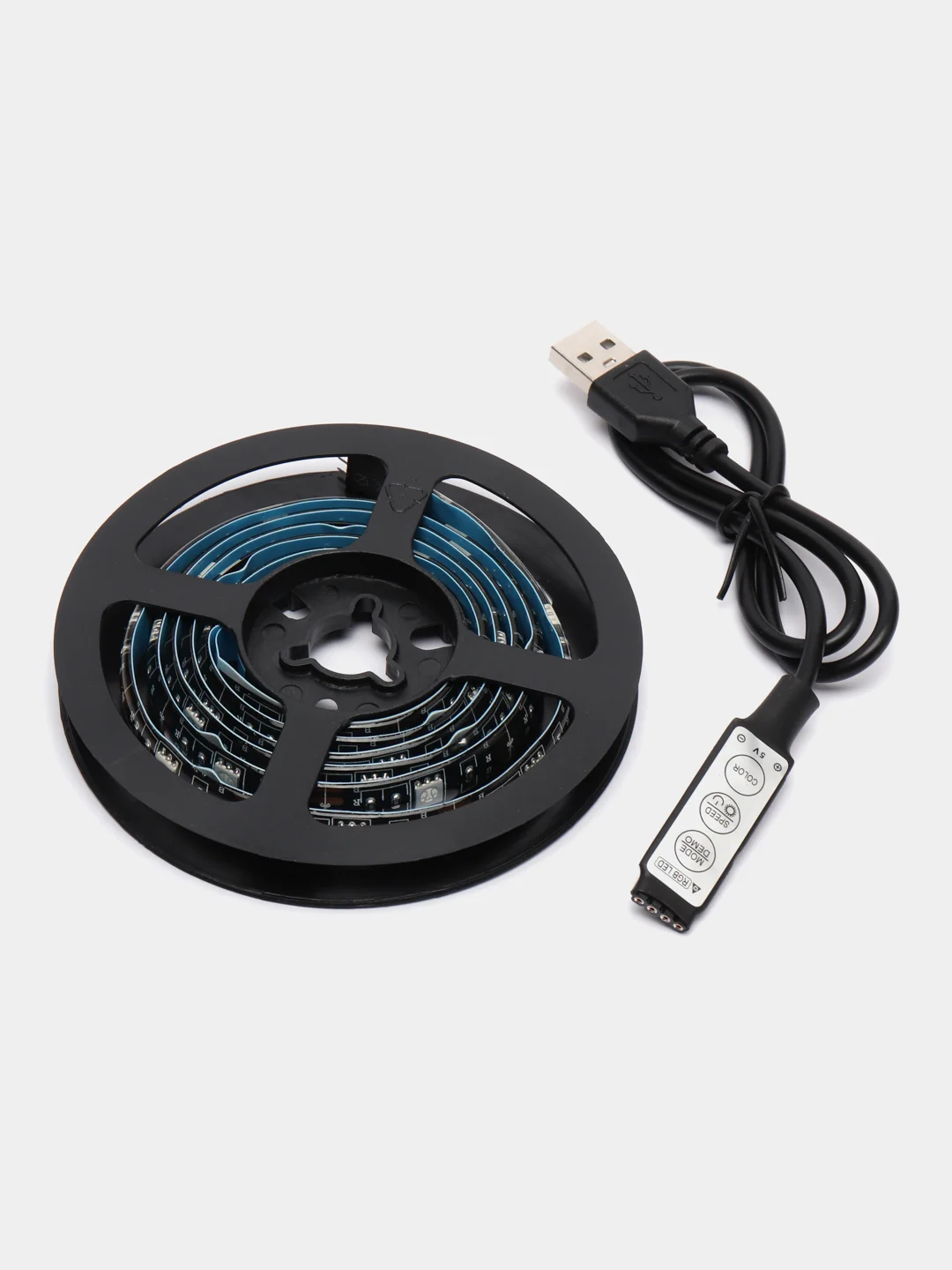 Черный светодиодная LED лента, с USB,  влагозащитная, 1 м