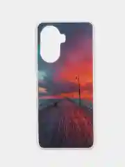 Оранжевый чехол Huawei Nova Y70, Хуавей Нова У70 с рисунком