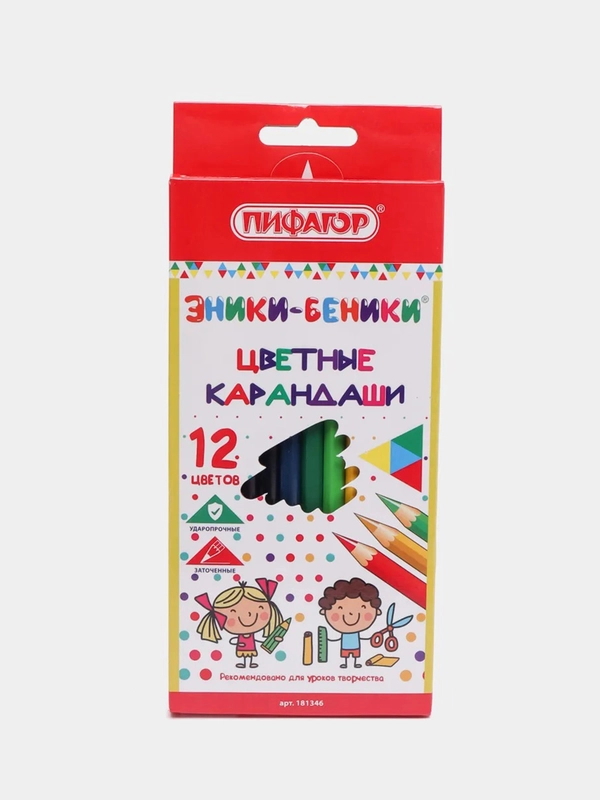 Карандаши цветные ПИФАГОР "ЭНИКИ-БЕНИКИ", 12 цветов