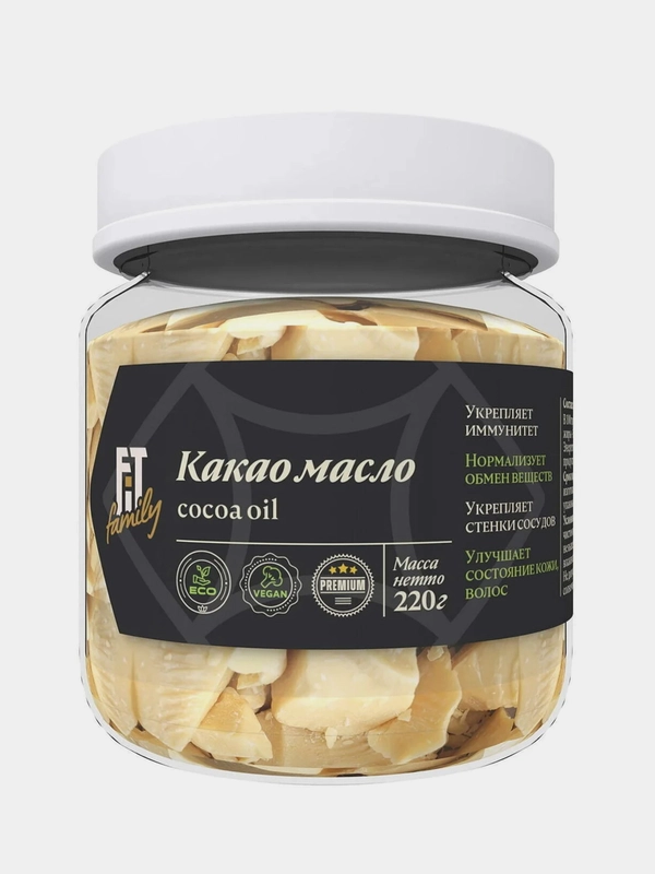 Какао масло FitFamily, банка, 220 г