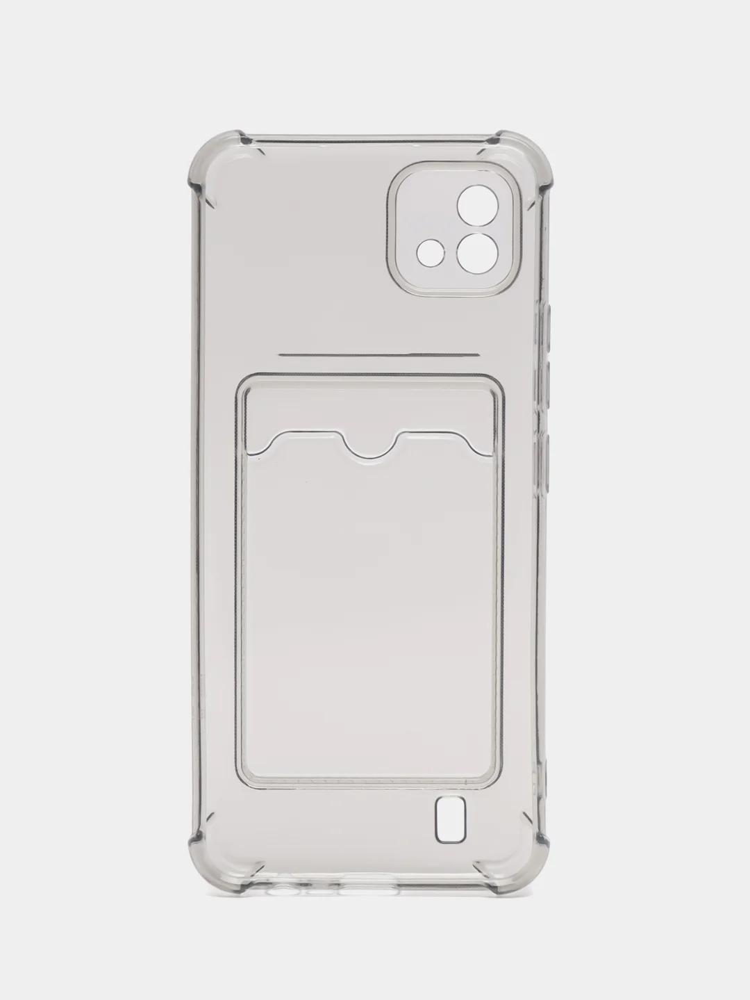 Черный чехол противоударный для Realme C11 2021 / C20 Реалми прозрачный, с карманом для карты