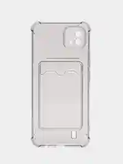 Черный чехол противоударный для Realme C11 2021 / C20 Реалми прозрачный, с карманом для карты