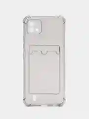 Черный чехол противоударный для Realme C11 2021 / C20 Реалми прозрачный, с карманом для карты