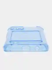 Голубой чехол противоударный для Realme C11 2021 / C20 Реалми прозрачный, с карманом для карты