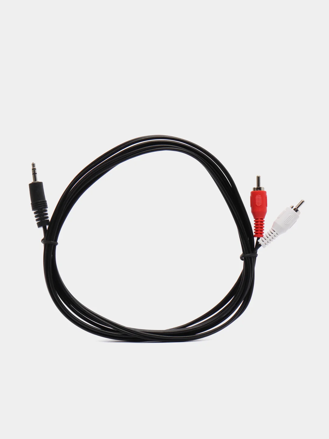 Черный аудиокабель Telecom TAV7183, 3.5 мм Jack to 2RCA, кабель переходник, тюльпан