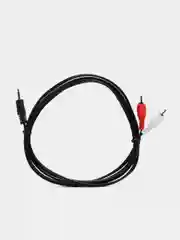 Черный аудиокабель Telecom TAV7183, 3.5 мм Jack to 2RCA, кабель переходник, тюльпан