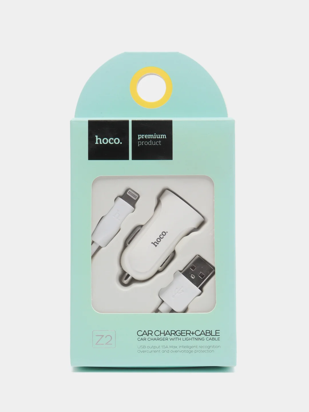Автомобильное зарядное устройство Hoco Z2 USB, кабель Lightning