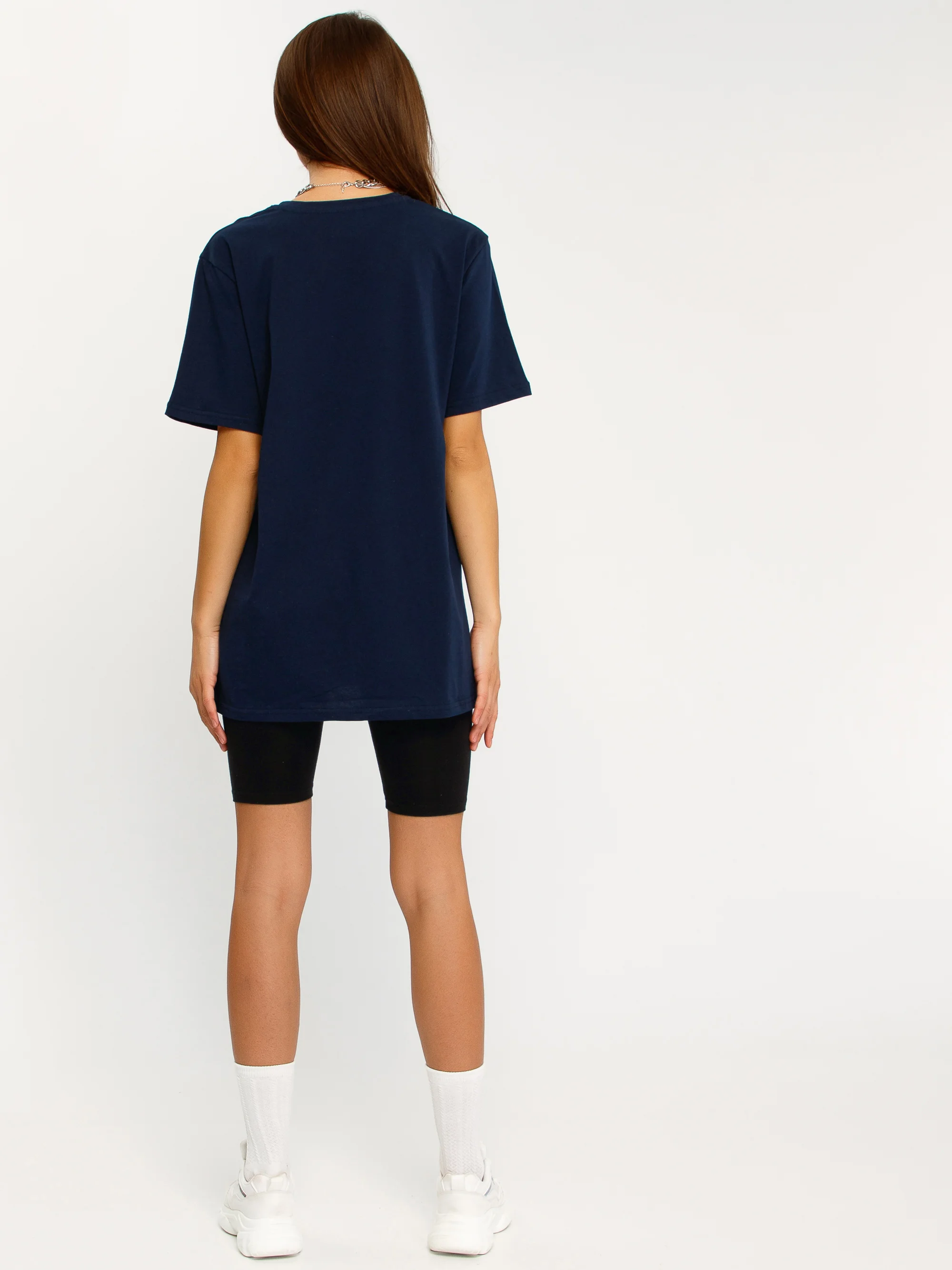 Белый футболка женская Oversize, однотонная, 100% хлопок