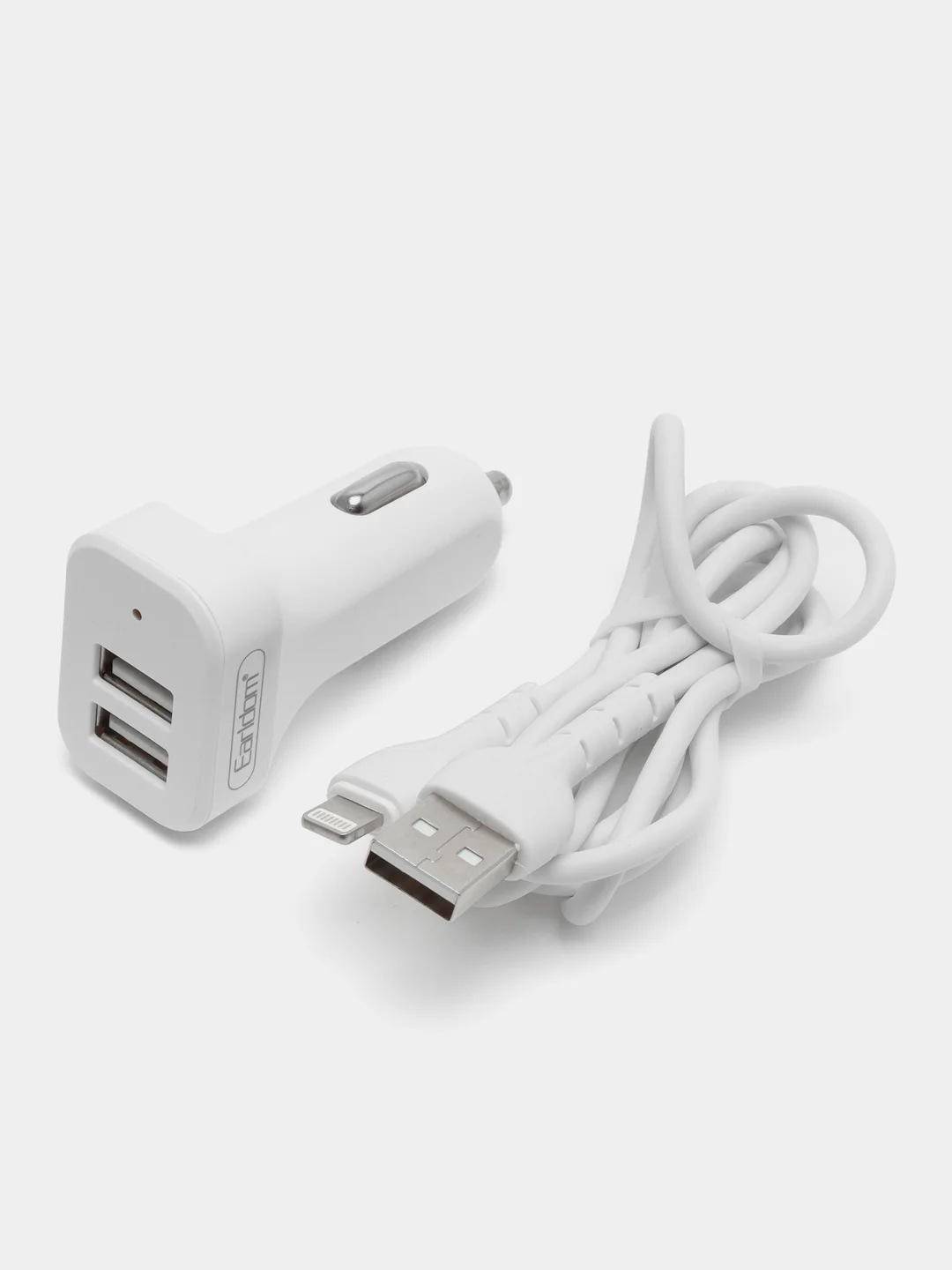 Автомобильное зарядное устройство Earldom ES-131 + кабель Lightning, 2xUSB, 2.1A