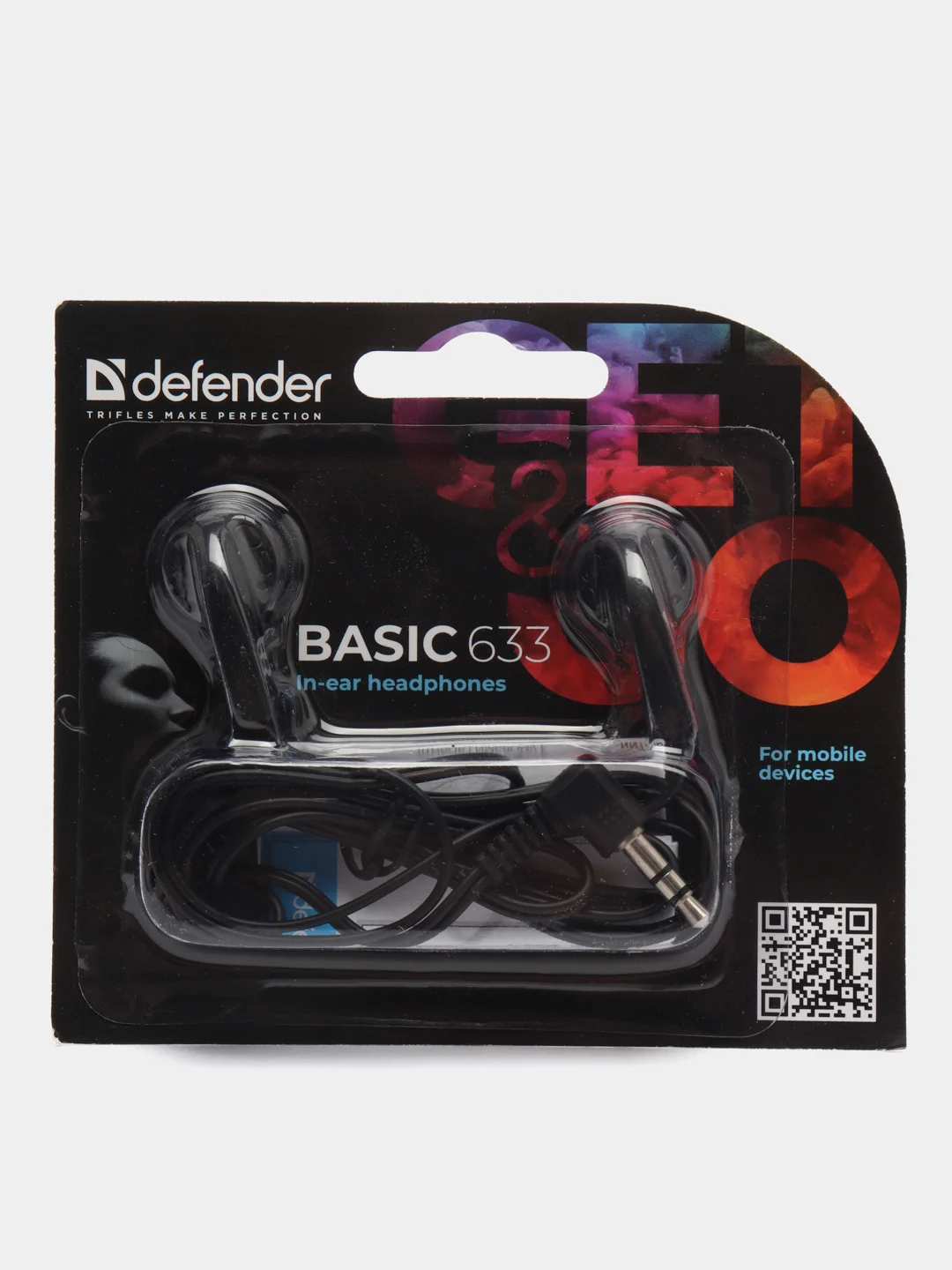 Черный наушники вкладыши Defender Basic 633 черный