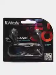 Черный наушники вкладыши Defender Basic 633 черный