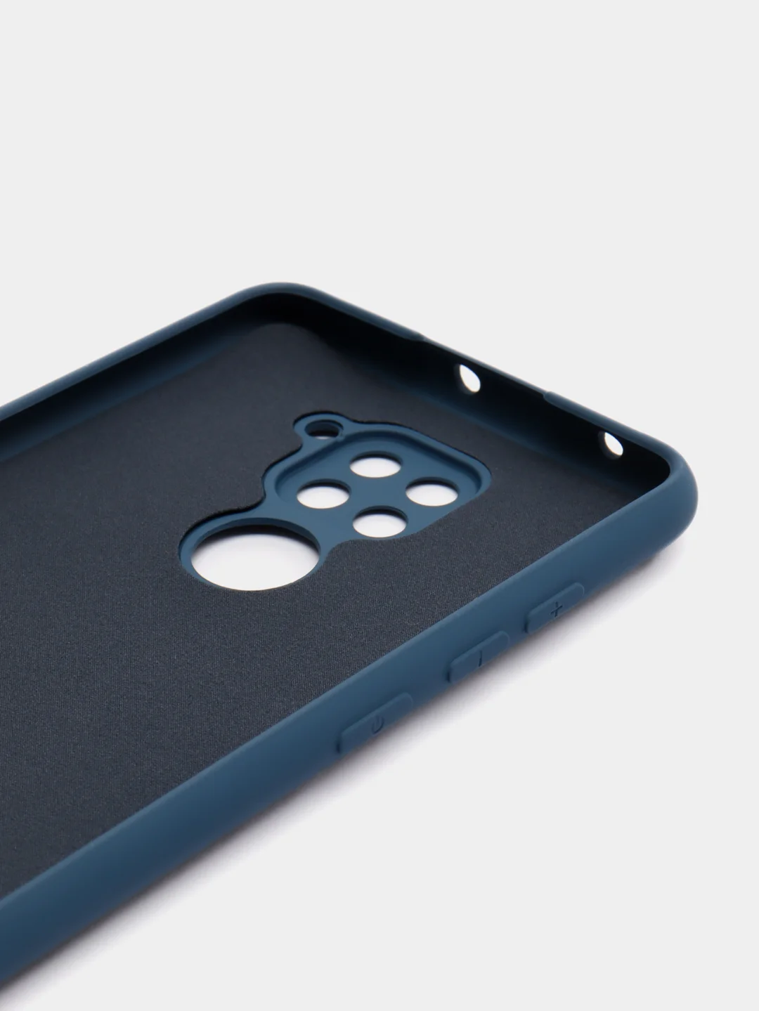 Индиго чехол Xiaomi Redmi Note 9, Редми Нот 9 силиконовый, с закрытым низом и бархатом внутри