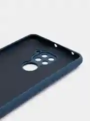 Индиго чехол Xiaomi Redmi Note 9, Редми Нот 9 силиконовый, с закрытым низом и бархатом внутри