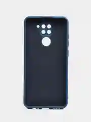 Индиго чехол Xiaomi Redmi Note 9, Редми Нот 9 силиконовый, с закрытым низом и бархатом внутри