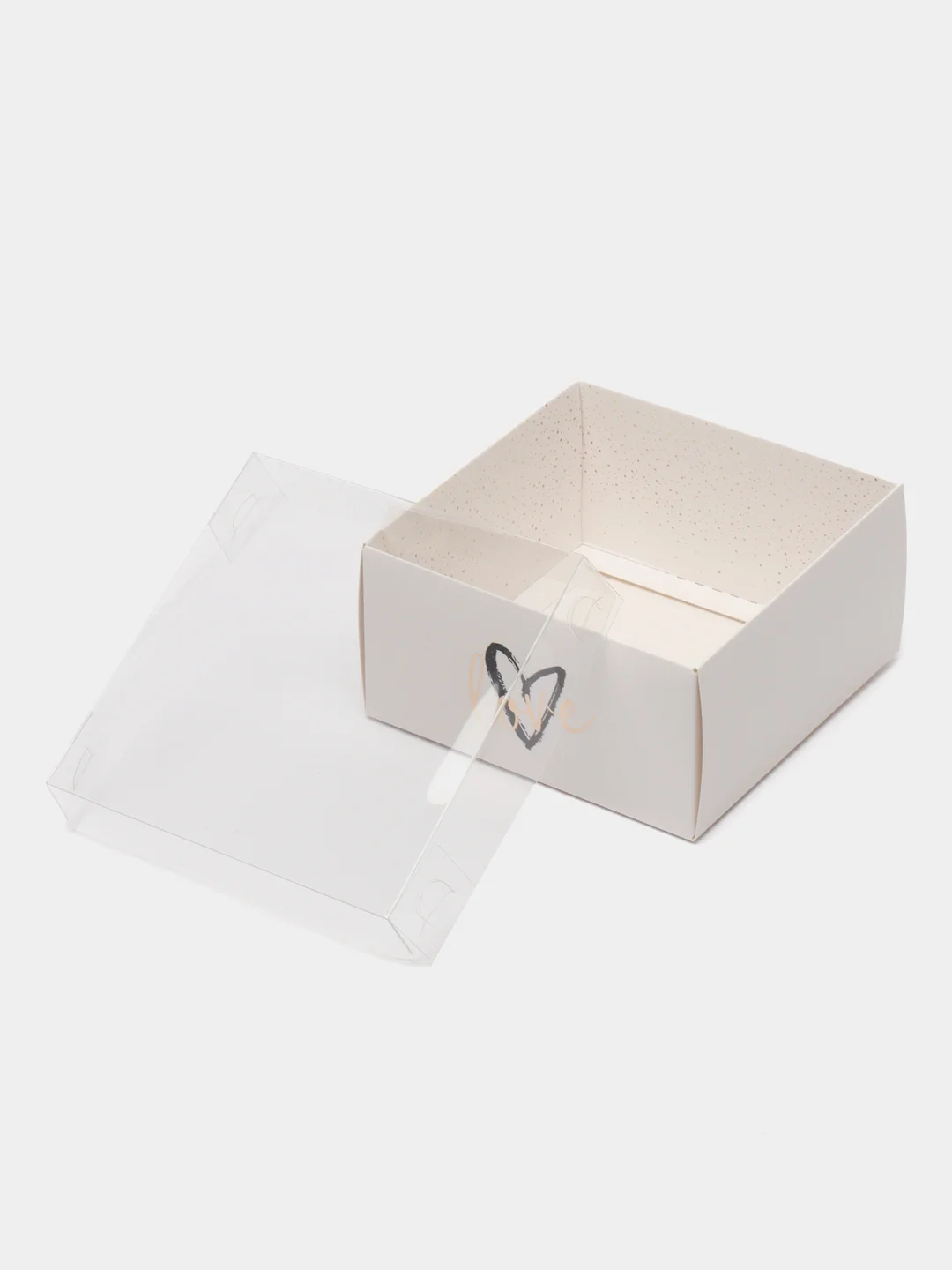 Коробка для кондитерских изделий с PVC крышкой «Love», 12 х 6 х 11,5 см