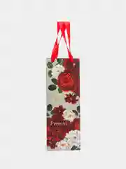 Пакет подарочный под бутылку Flowers, 13 х 36 x 10 см